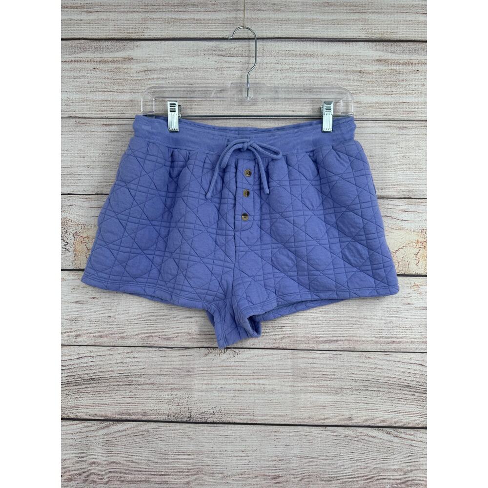 Anthropologie Quilted Short Shorts Womens Small Violet Blue Purple‎ Drawstring